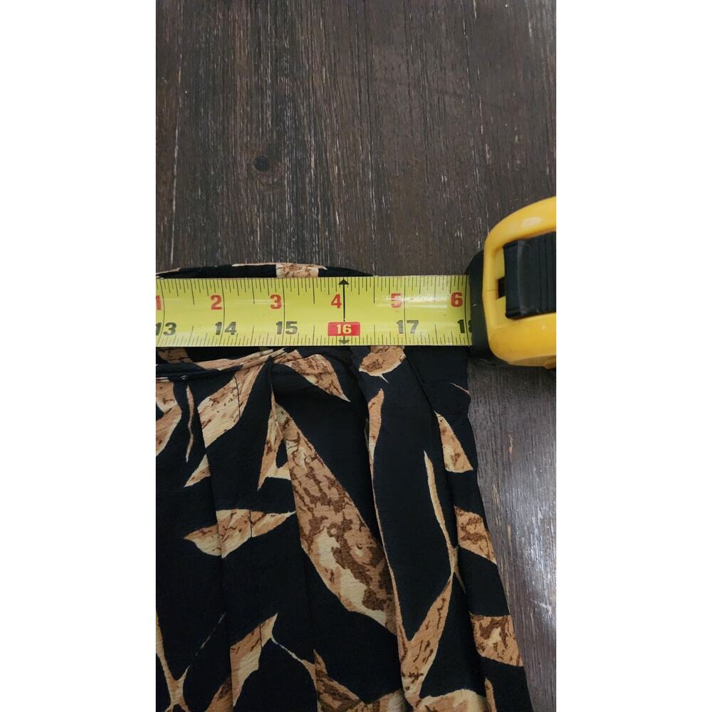 Vtg Paul Harris Design Women's Brown Green Animal Print Faux Wrap Maxi Skirt L - Picture 3 of 8